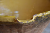Large 19th century preserving bowl with yellow glaze