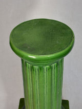 Mid-century column pedestal with green glaze 30"