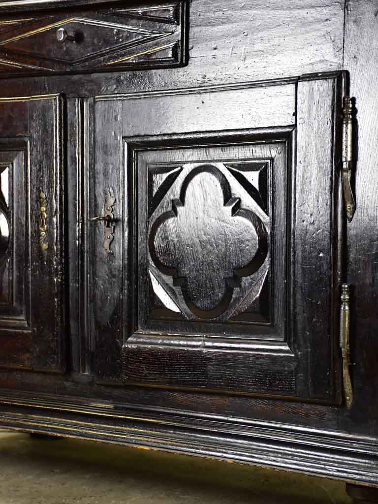 Superb Louis XIII buffet with black lacquered finish 50½"