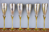 Retro-style elegant flute wine glasses