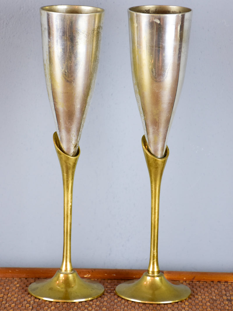 Set of six vintage champagne flutes – Chez Pluie