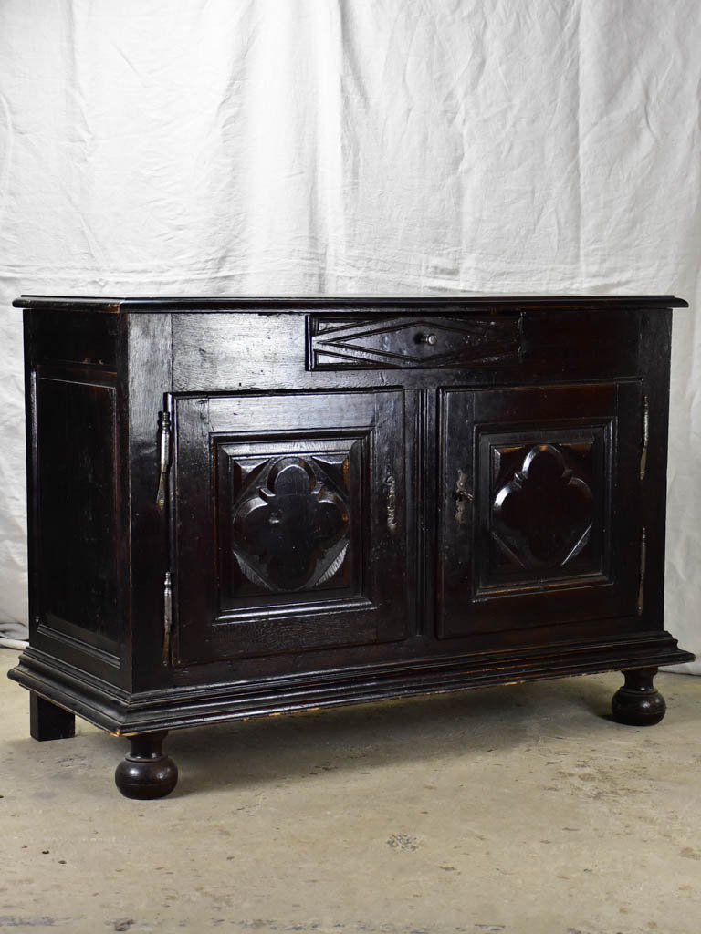 Superb Louis XIII buffet with black lacquered finish 50½"