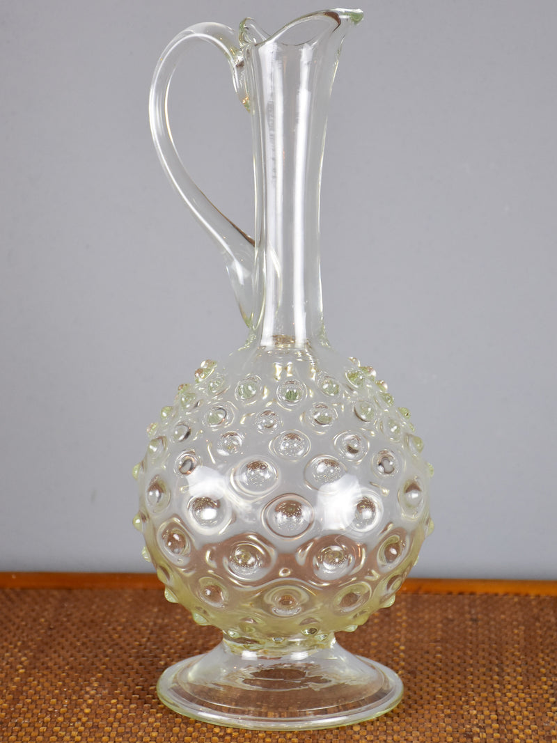 Vintage hand blown glass pitcher