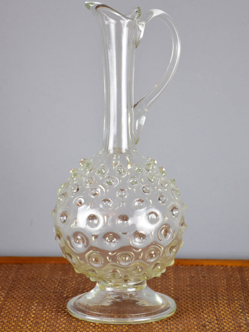 Vintage hand blown glass pitcher
