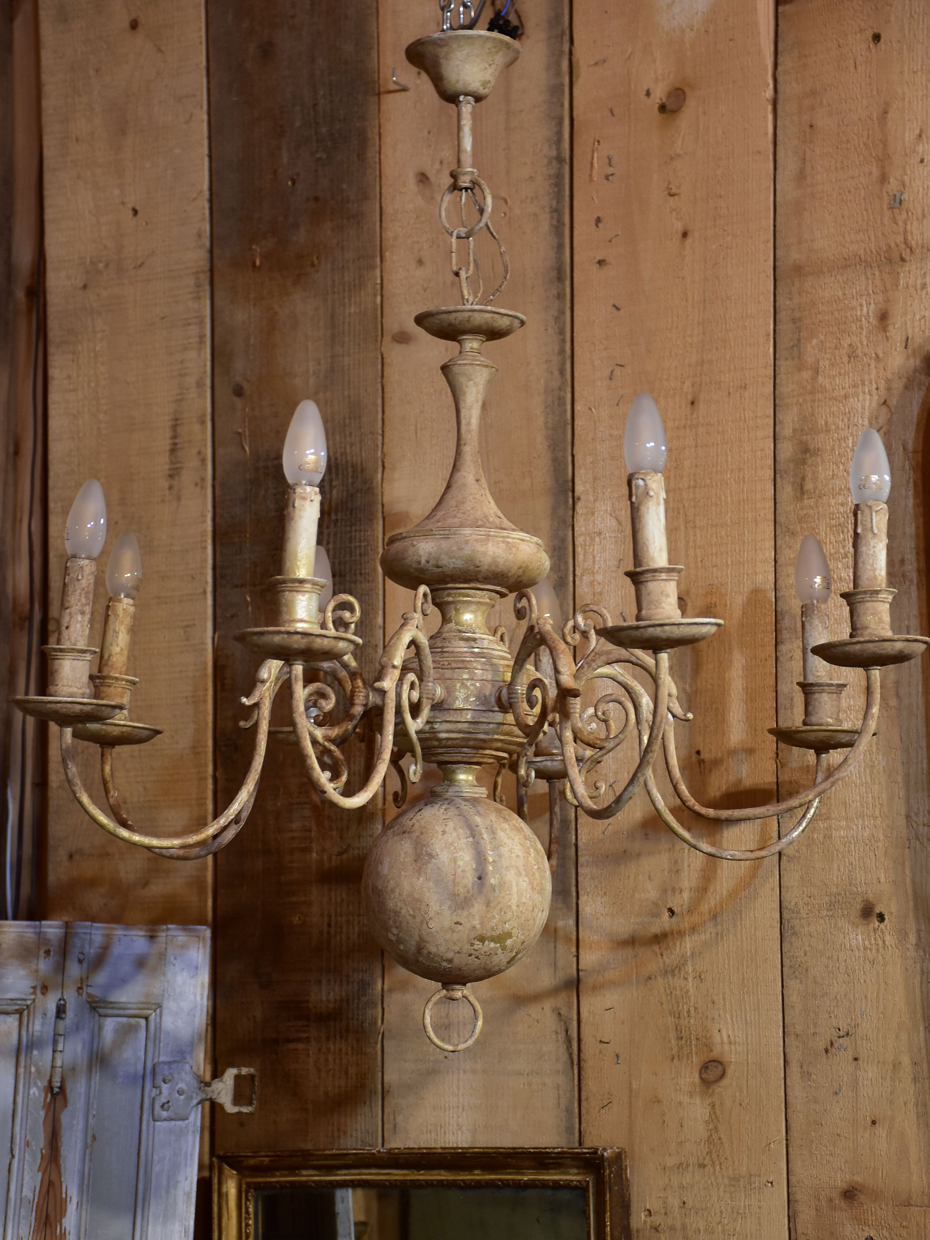 Large French chandelier - bronze and copper