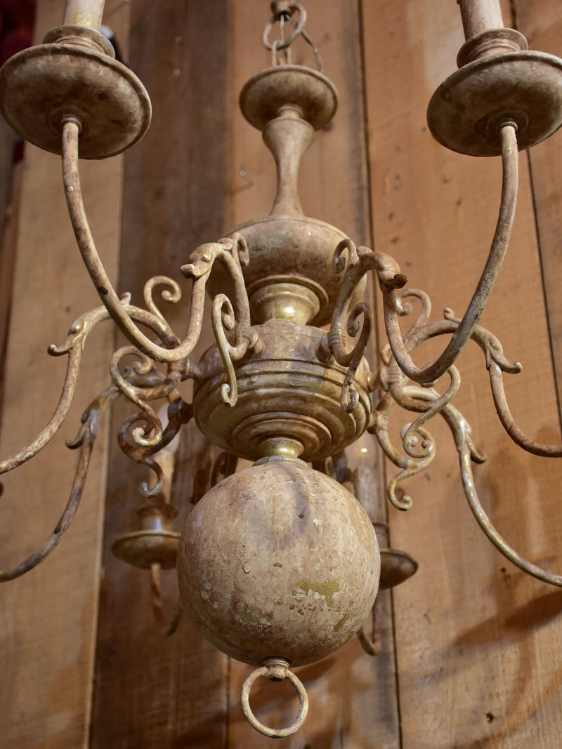 Large French chandelier - bronze and copper