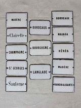 Rare set of enamel wine cellar labels - 1900's 4" x 2¾"