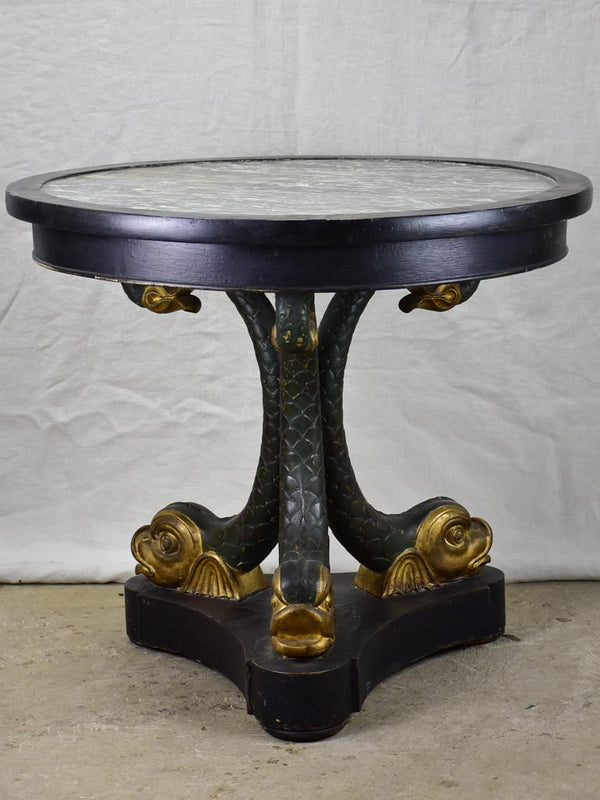Superb marble-finish round Restoration table
