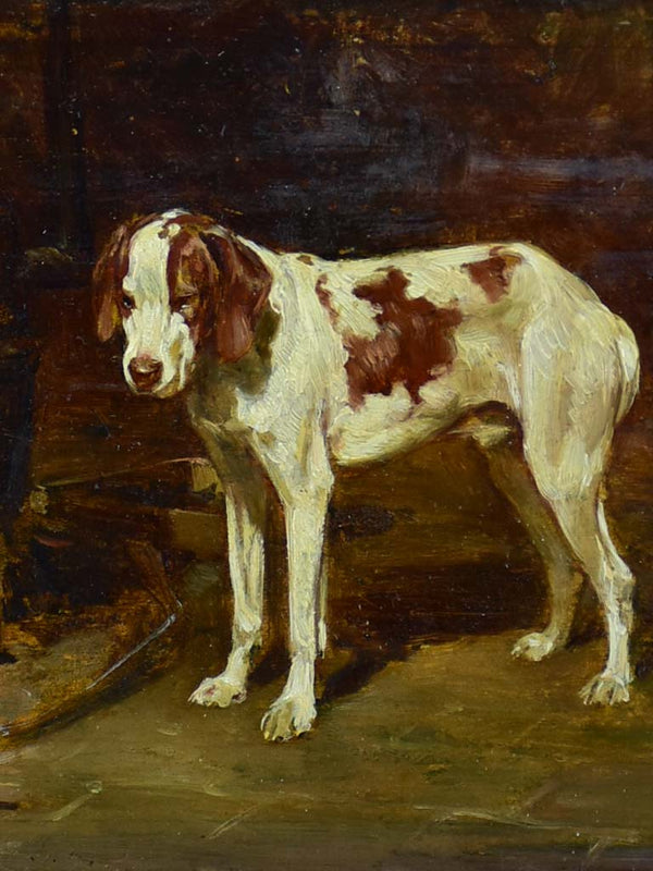 "Dog beside the hearth" - Chien devant l'âtre, Auguste Vimar (1851-1916) 12¼" x 13½"