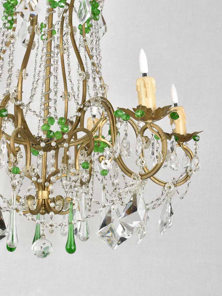 Elegant 1930s Murano glass chandelier