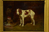 "Dog beside the hearth" - Chien devant l'âtre, Auguste Vimar (1851-1916) 12¼" x 13½"