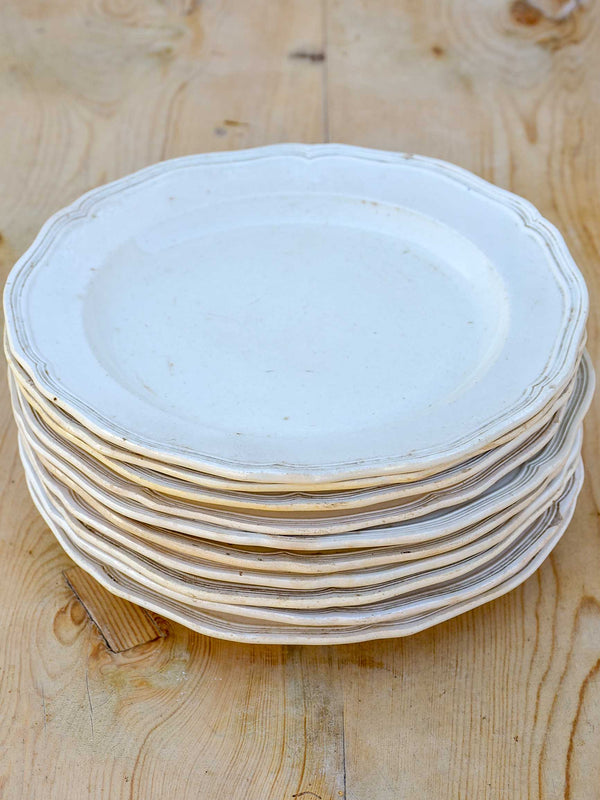 10 antique French ironstone plates
