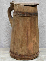 Rustic antique French wooden pitcher