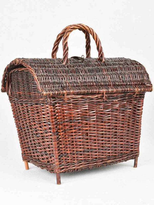 Large wicker poultry basket - 19th century
