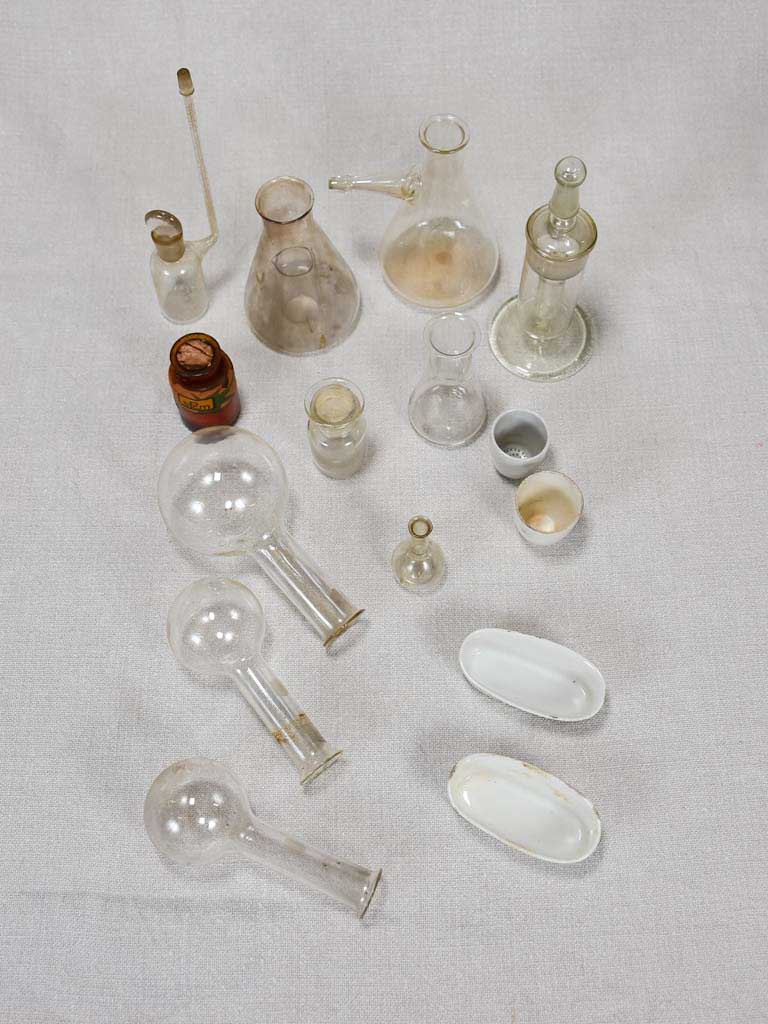 French antique blown glass medical tools