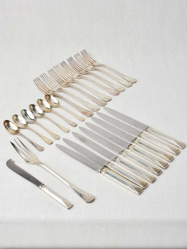 Geometric Silverware Antique Christofle flatware - Art Deco w/ geometric motif – Chez Pluie