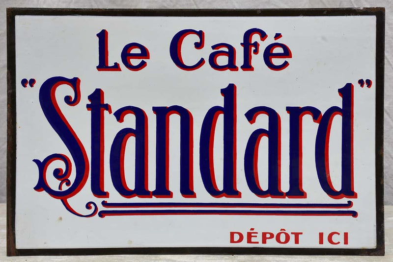 Antique French enamel sign for a café - La café Standard