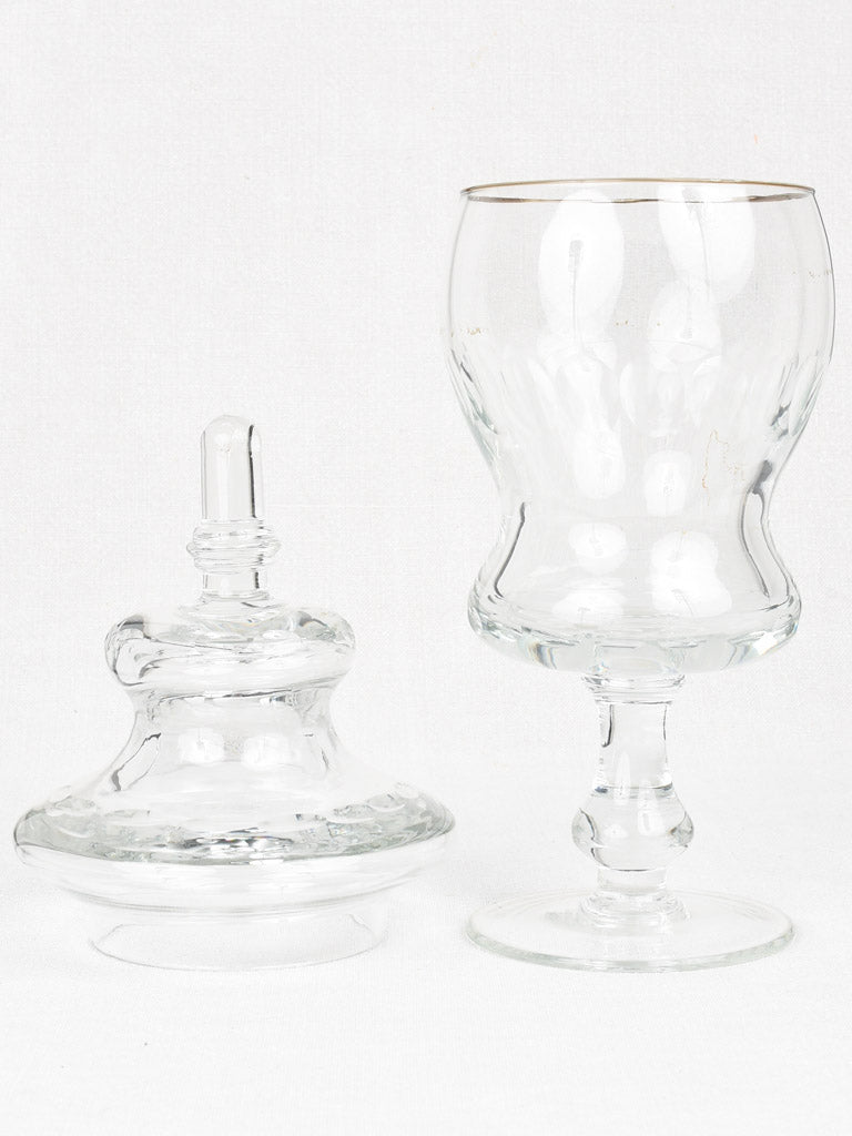 Antique lidded crystal jar 16½"