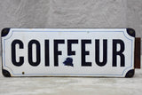 Antique French enamel sign for hairdresser -  Coiffeur