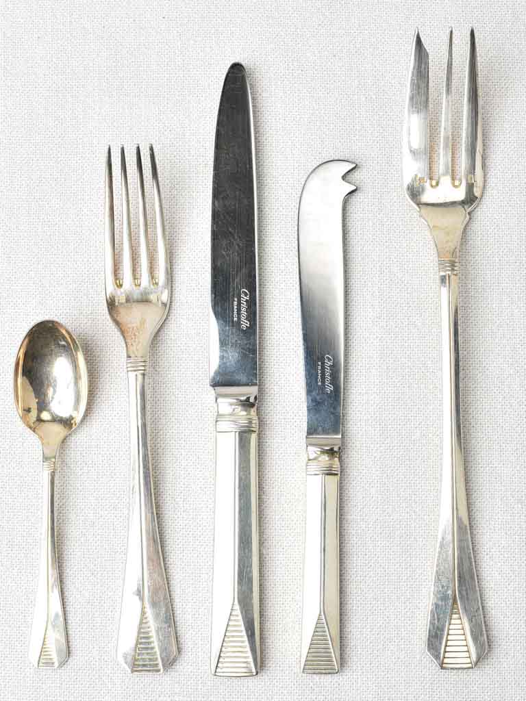 Geometric Silverware Antique Christofle flatware - Art Deco w/ geometric motif – Chez Pluie