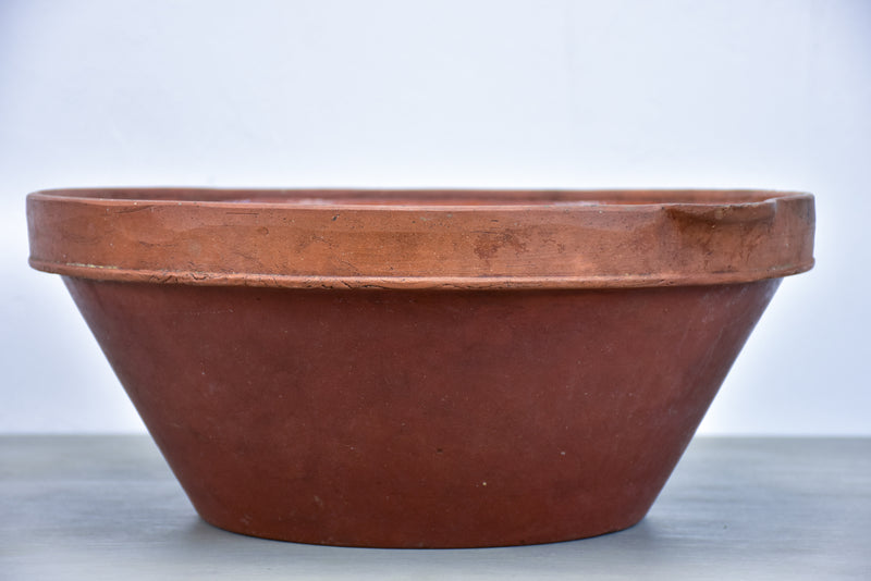 Late 19th Century French terracotta bowl with brown glaze