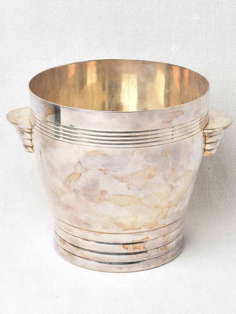 Antique silverplate Champagne bucket with handles
