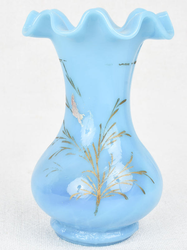 Exquisite blue antique opaline vases