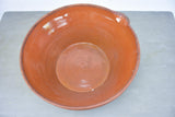 Late 19th Century French terracotta bowl with brown glaze