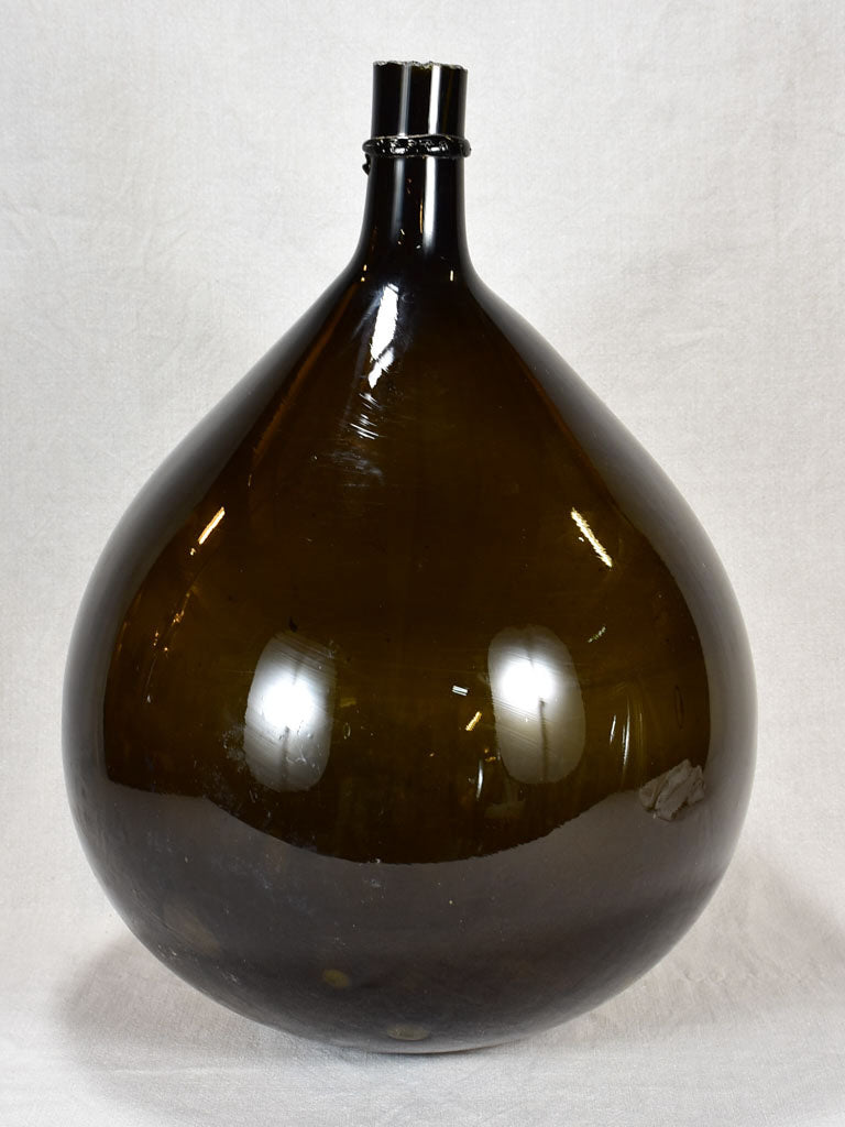 Large 19th century French demijohn signed by glass maker 25½"