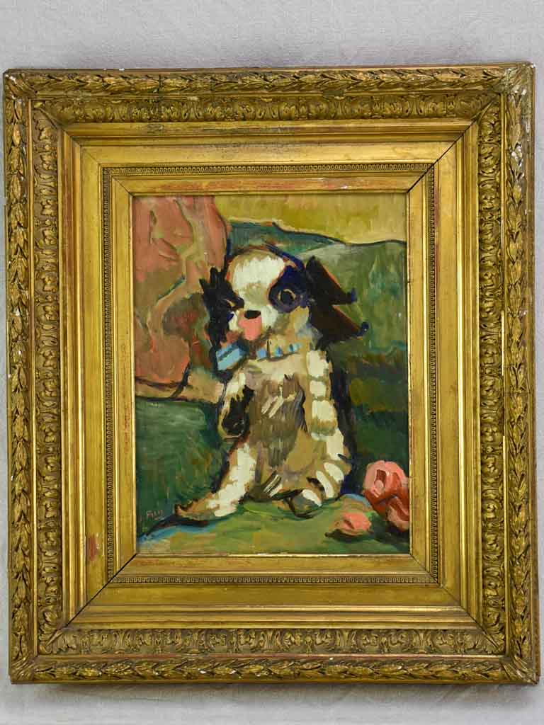 Antique Oil Painting Cavalier King Charles