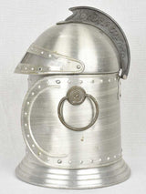 Vintage-styled metallic knight's helmet ice bucket