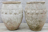 RESERVED AM Pair of mid-century concrete garden planters - 13¾" high
