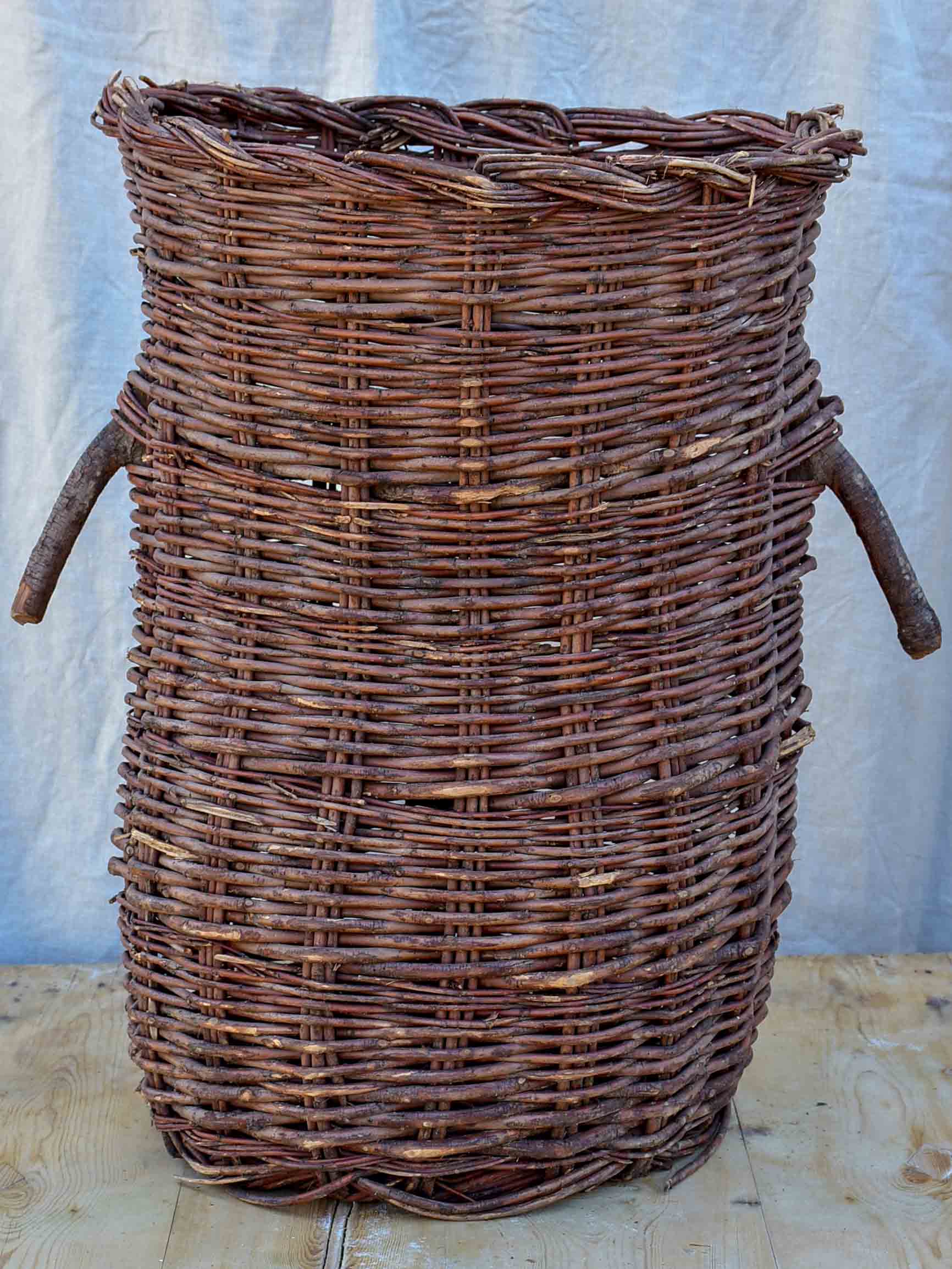 Pair of vintage French harvest baskets - large