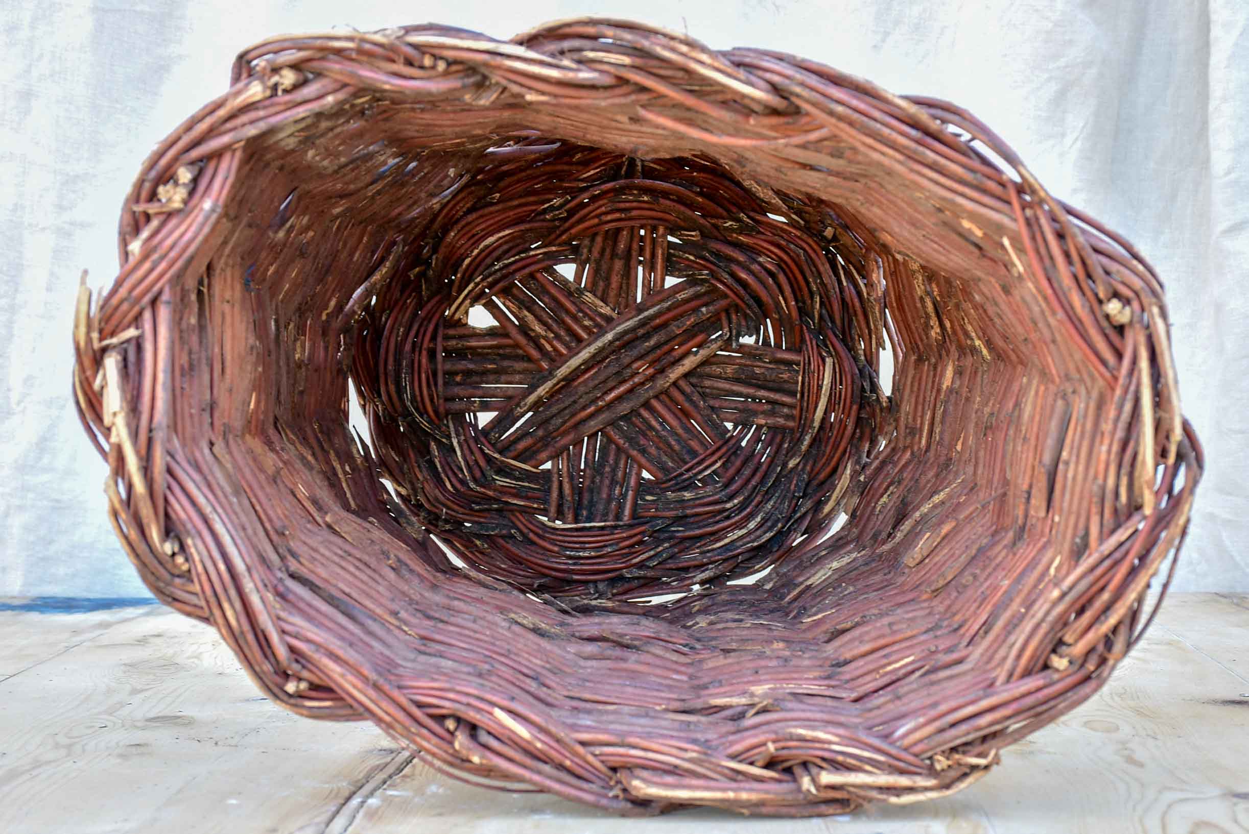 Pair of vintage French harvest baskets - large