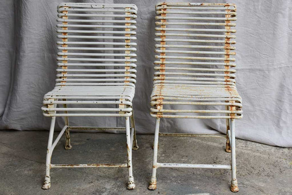 Pair of antique French garden chairs - Saint Sauveur Arras - hoof feet