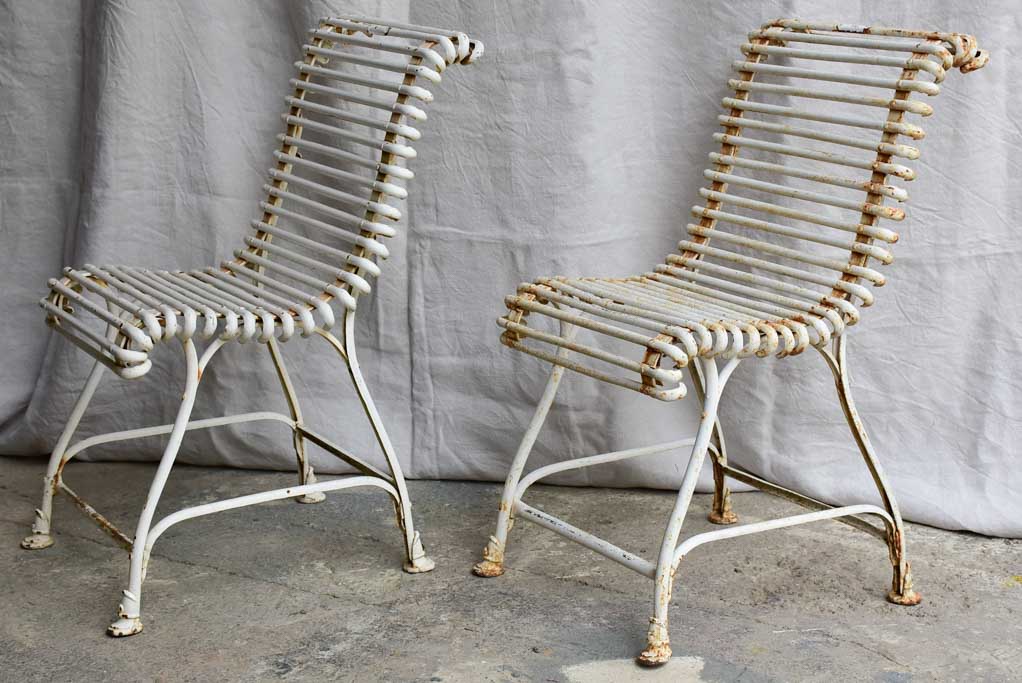 Pair of antique French garden chairs - Saint Sauveur Arras - hoof feet