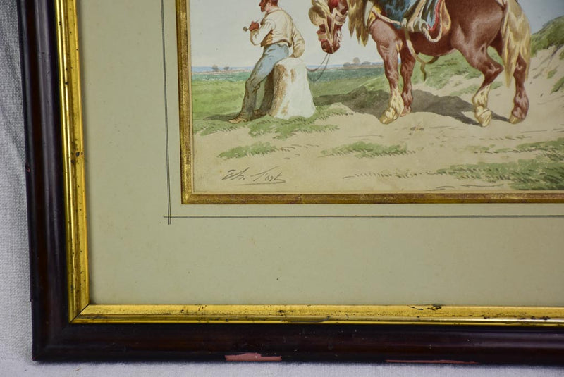 Elegant 1800s Horse-themed Painting