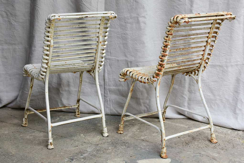 Pair of antique French garden chairs - Saint Sauveur Arras - hoof feet
