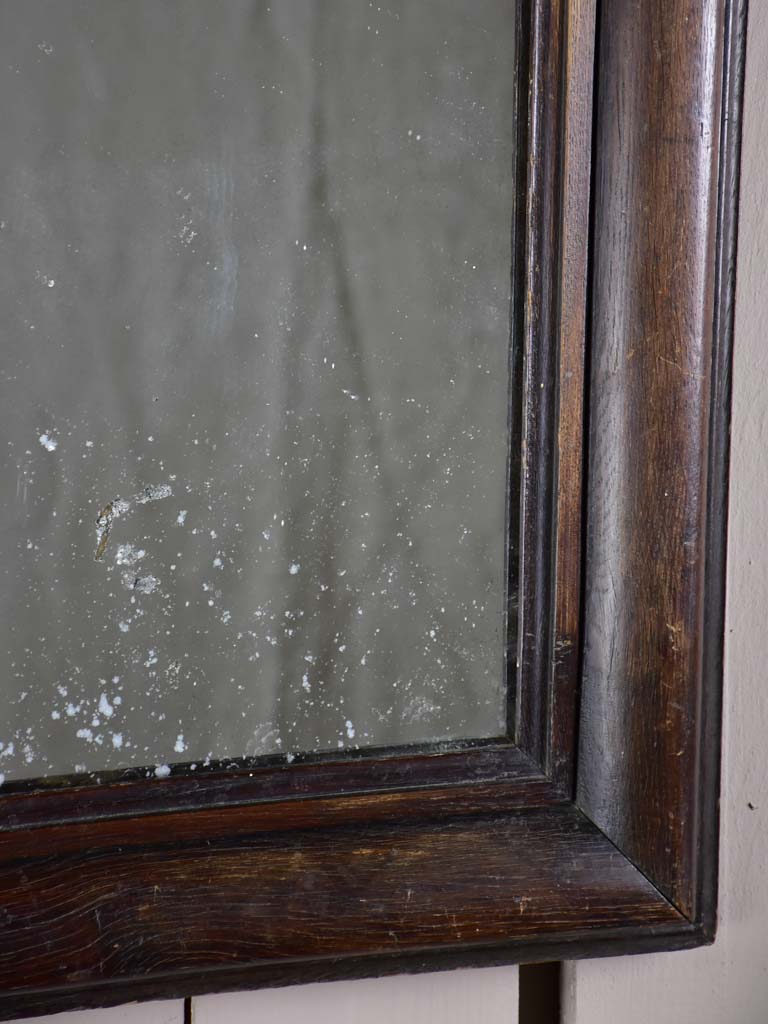 Late 19th Century French mirror with dark timber frame 22¾" x 28¼"