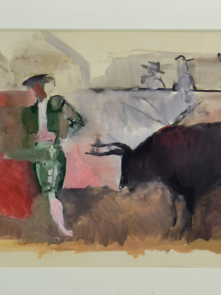Matador with bull - Manolo Ruiz Pipo (1929-1998)