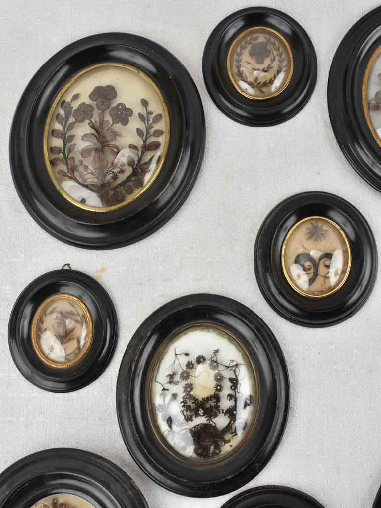 Collection of 10 oval Napoleon III Reliquaries