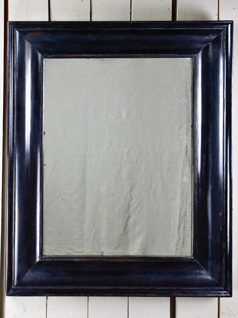 Late 19th Century French mirror with black painted frame 31" x 37¾"