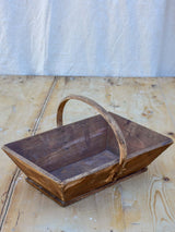 Vintage French wooden basket for harvesting fruit