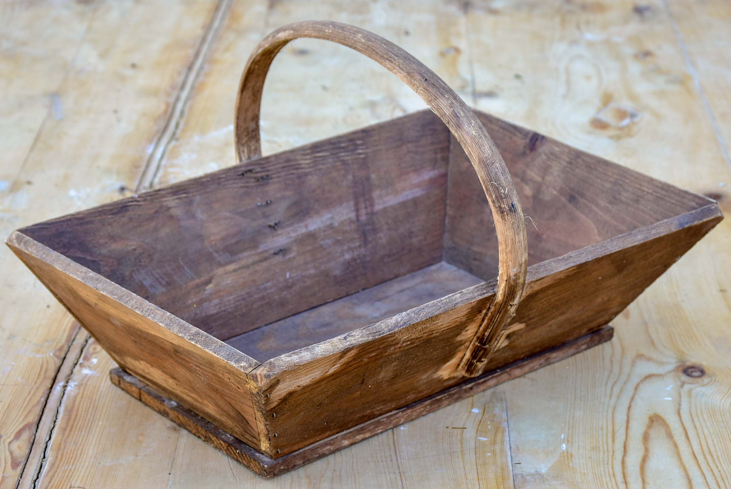 Vintage French wooden basket for harvesting fruit