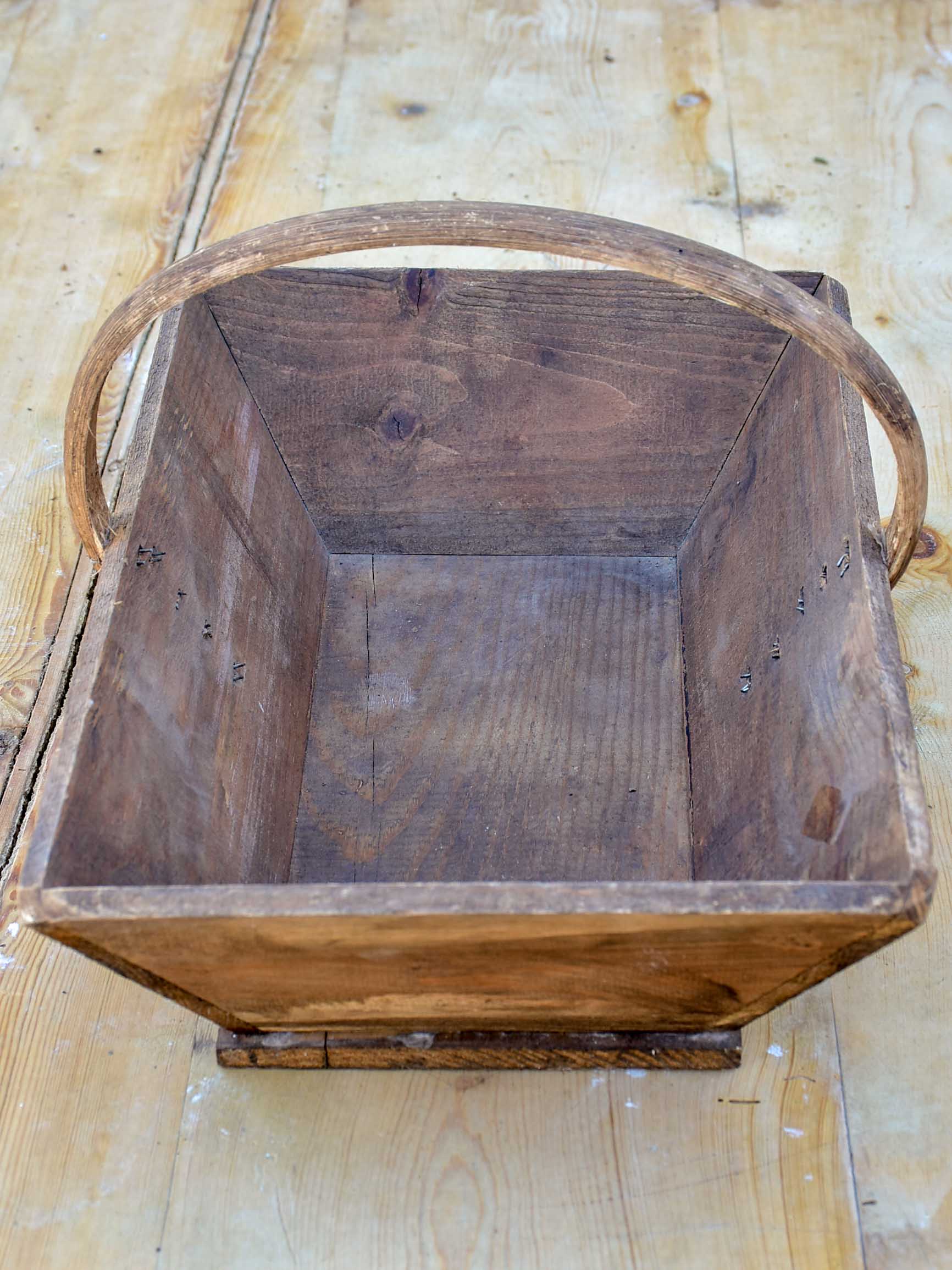 Vintage French wooden basket for harvesting fruit