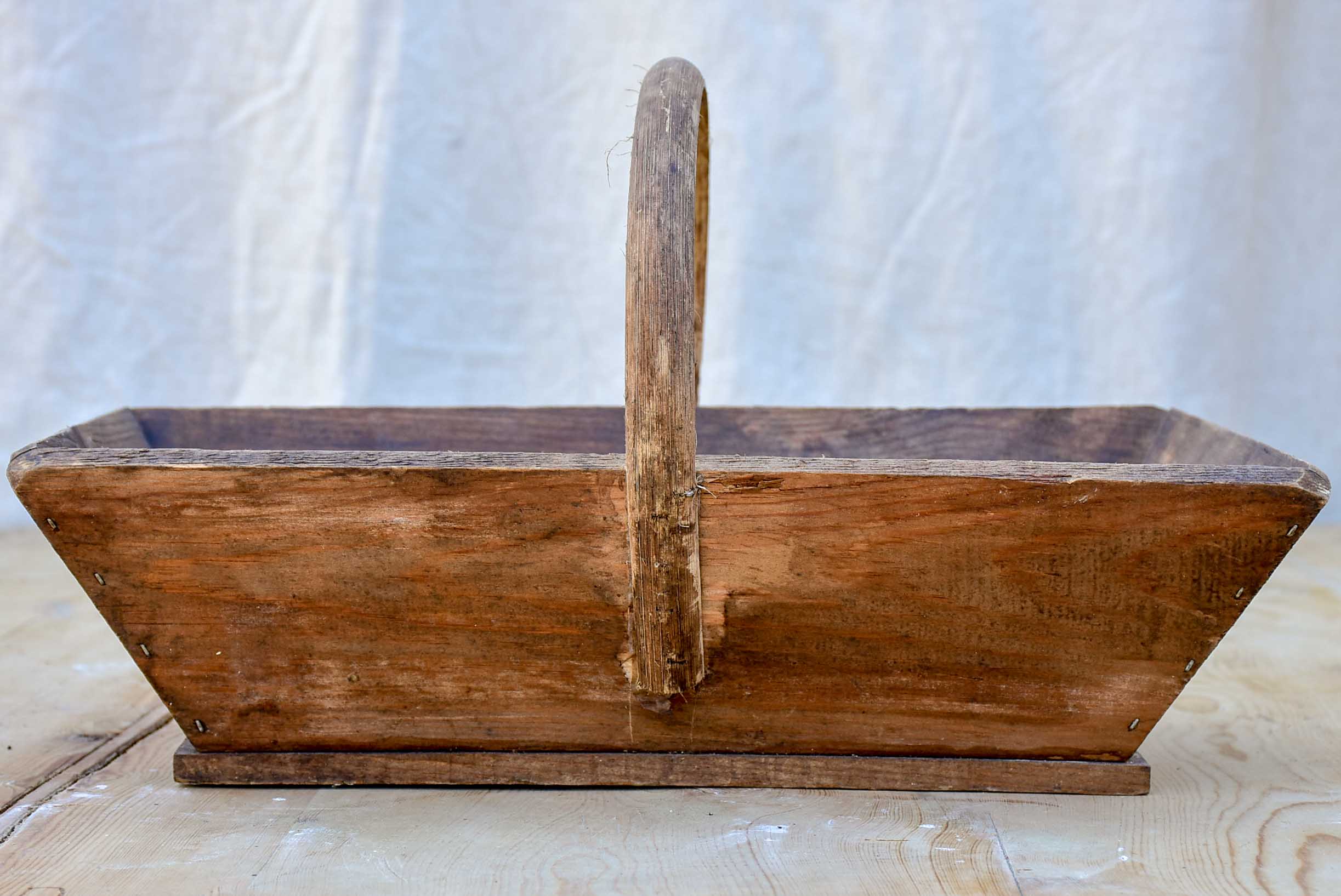 Vintage French wooden basket for harvesting fruit