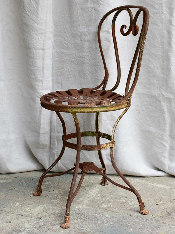 Antique French garden chair branded Arras