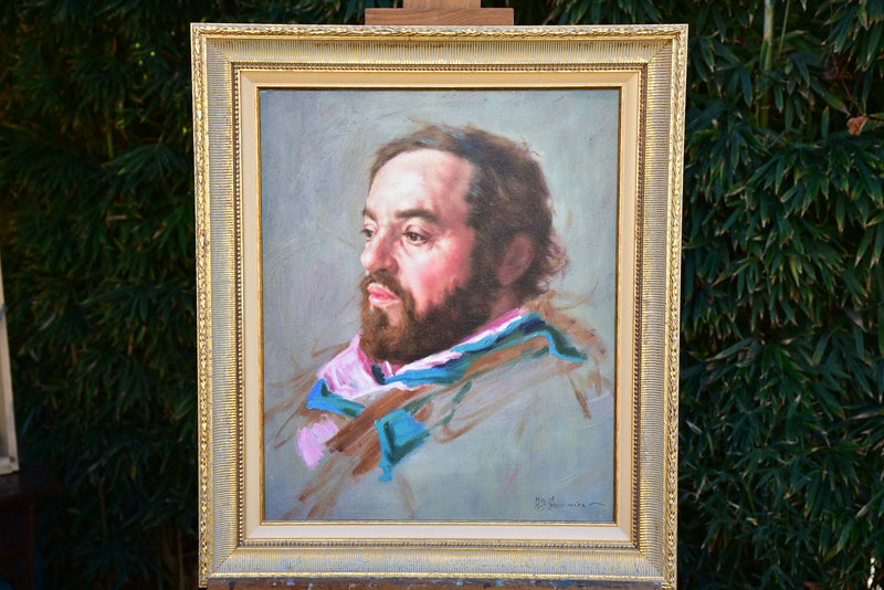 Contemporary French painting of Luciano Pavarotti by Jean-Baptiste Fournier (1959 -)