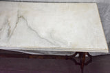Very large 18th Century rectangular marble table with pretty iron base 74" x 35½"