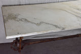 Very large 18th Century rectangular marble table with pretty iron base 74" x 35½"